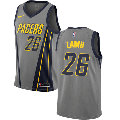 Nike Pacers #26 Jeremy Lamb Gray NBA Swingman City Edition