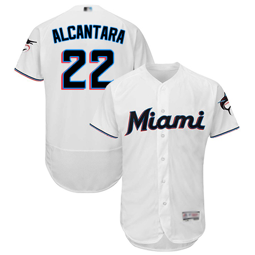 marlins #22 Sandy Alcantara White Flexbase Authentic Collection