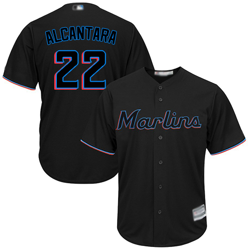 marlins #22 Sandy Alcantara Black New Cool Base Stitched Baseball