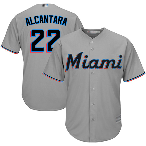 marlins #22 Sandy Alcantara Grey New Cool Base Stitched Baseball