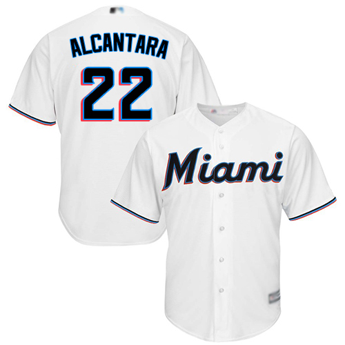 marlins #22 Sandy Alcantara White New Cool Base Stitched Baseball