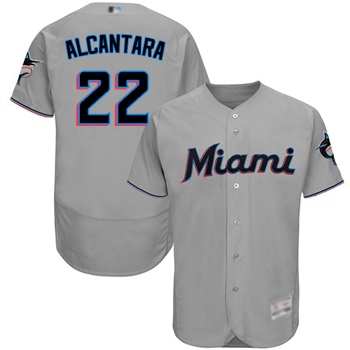 marlins #22 Sandy Alcantara Grey Flexbase Authentic Collection