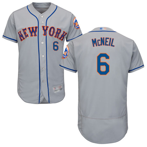 Mets #6 Jeff McNeil Grey Flexbase Authentic Collection Stitched