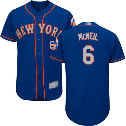 Mets #6 Jeff McNeil Blue(Grey NO.) Flexbase Authentic Collection