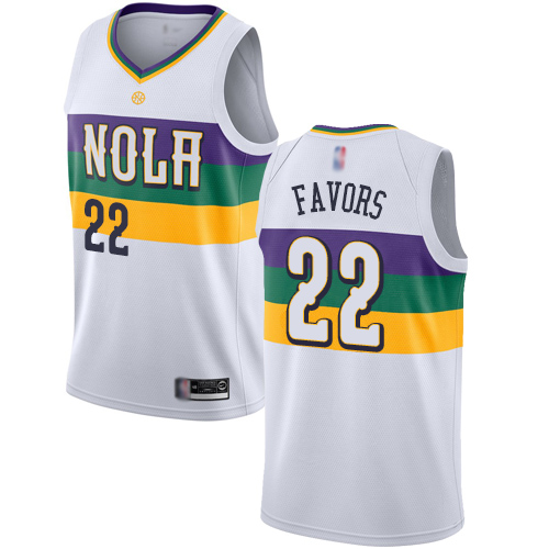 Pelicans #22 Derrick Favors White Basketball Swingman City Edition