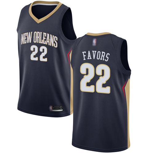 Pelicans #22 Derrick Favors Navy Basketball Swingman Icon Edition