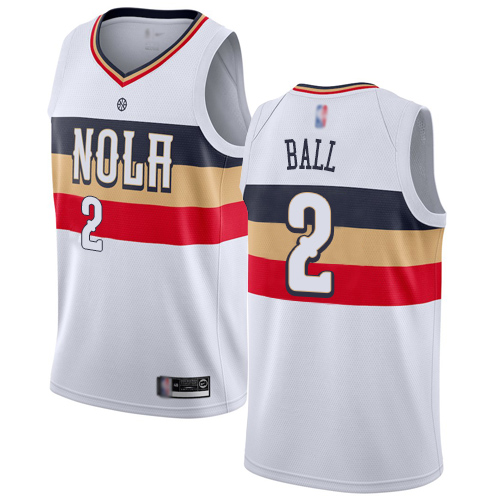 Pelicans #2 Lonzo Ball White Basketball Swingman Earned Edition