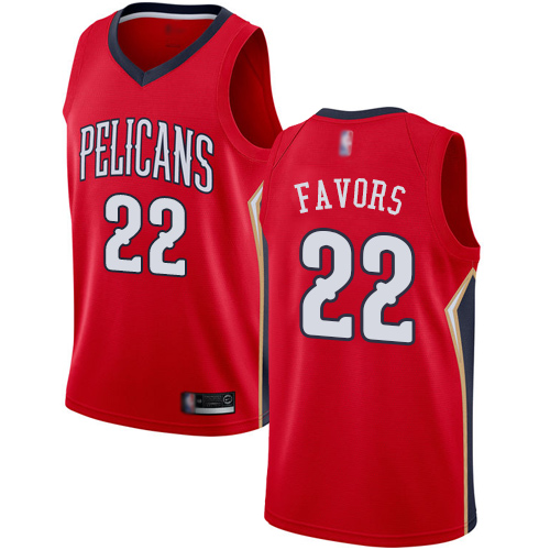 Pelicans #22 Derrick Favors Red Basketball Swingman Statement
