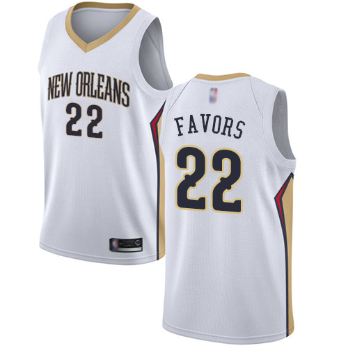 Pelicans #22 Derrick Favors White Basketball Swingman Association