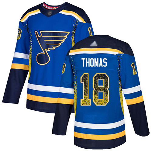 Blues #18 Robert Thomas Blue Home Authentic Drift Fashion Stitched Hockey