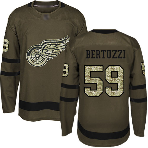 Red Wings #59 Tyler Bertuzzi Green Salute to Service Stitched Hockey
