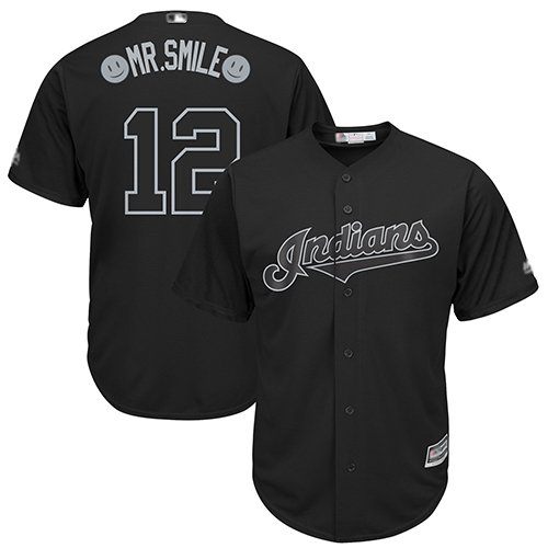 Indians #12 Francisco Lindor Black Mr. Smile Players Weekend Cool
