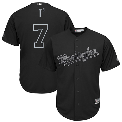 Nationals #7 Trea Turner Black T3 Players Weekend Cool Base Stitched