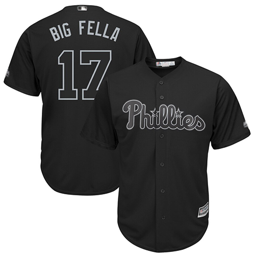Phillies #17 Rhys Hoskins Black Big Fella Players Weekend Cool Base