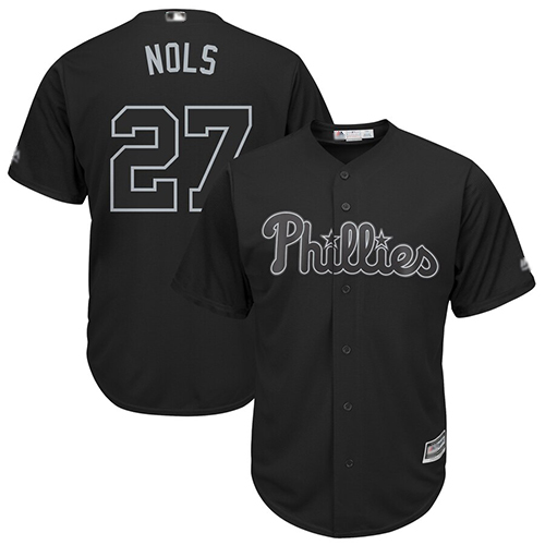 Phillies #27 Aaron Nola Black Nols Players Weekend Cool Base