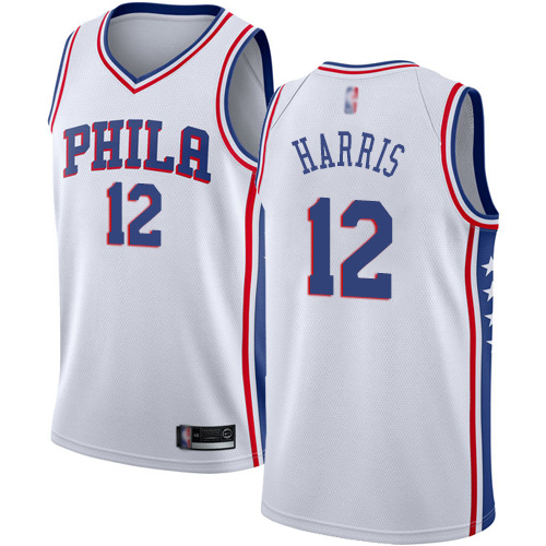 76ers #12 Tobias Harris White Basketball Swingman Association
