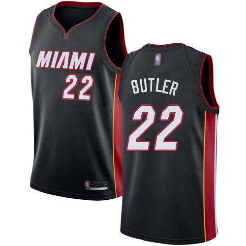Heat #22 Jimmy Butler Black Basketball Swingman Icon Edition