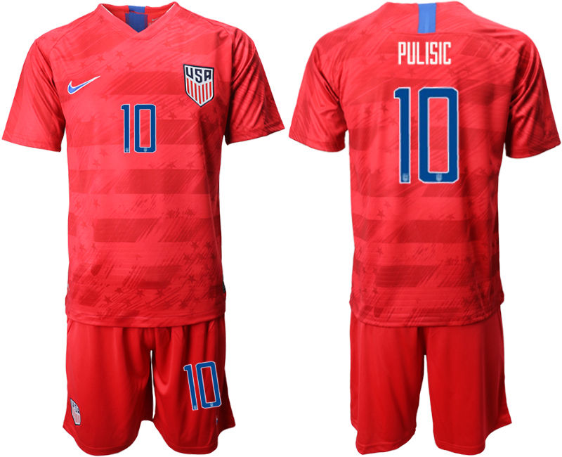 2019-20 USA 10 PULISIC Away Soccer Jersey