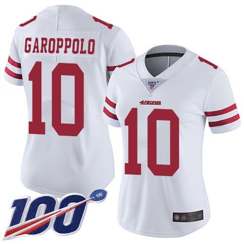 Nike 49ers #10 Jimmy Garoppolo White Women's Stitched NFL 100th
