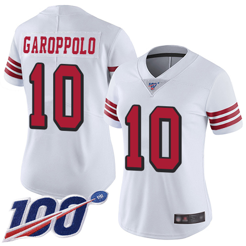 Nike 49ers #10 Jimmy Garoppolo White Rush Women's Stitched NFL