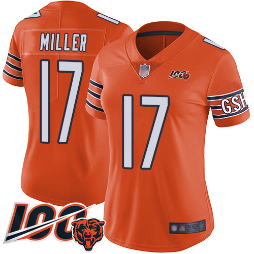 Nike Bears #17 Anthony Miller Orange Women's Stitched NFL Limited Rush