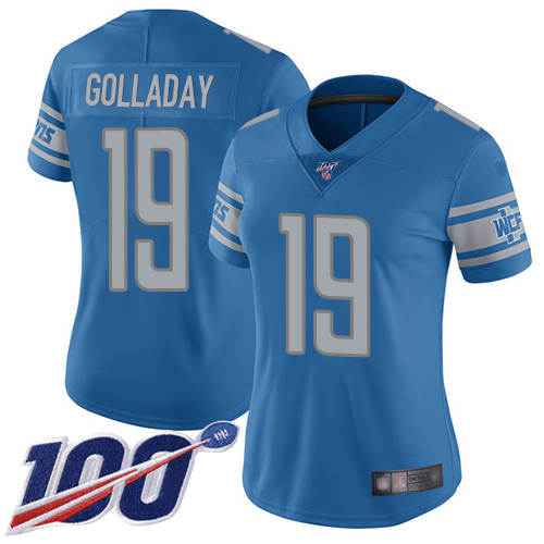 Nike Lions #19 Kenny Golladay Blue Team Color Women's Stitched NFL