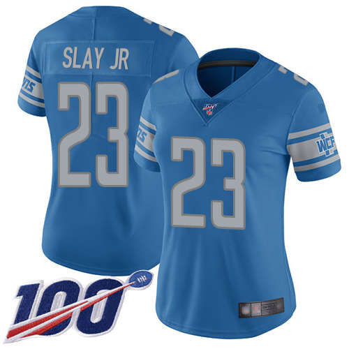 Nike Lions #23 Darius Slay Jr Blue Team Color Women's Stitched NFL