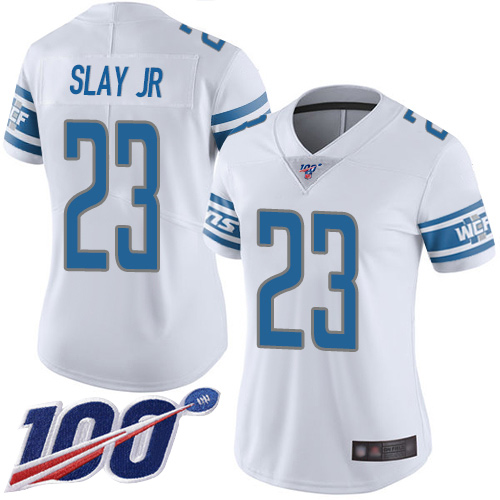 Nike Lions #23 Darius Slay Jr White Women's Stitched NFL 100th