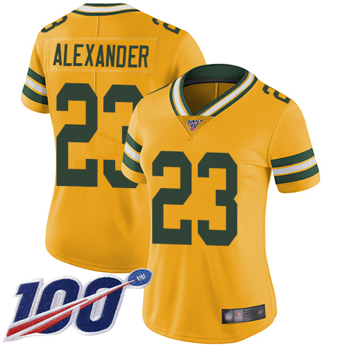 Nike Packers #23 Jaire Alexander Yellow Women's Stitched NFL
