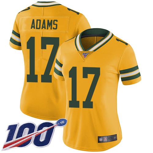 Nike Packers #17 Davante Adams Yellow Women's Stitched NFL