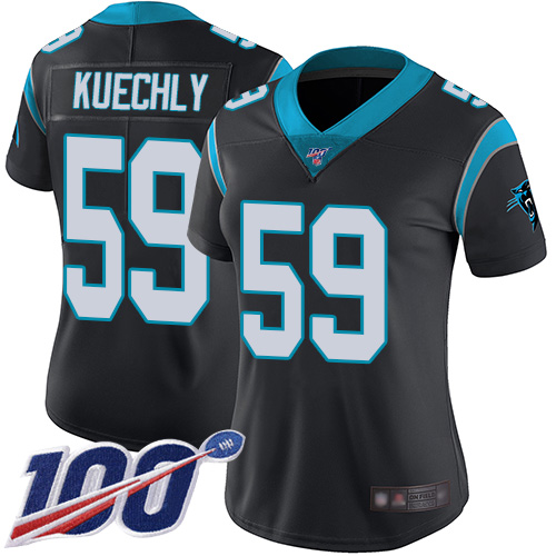 Nike Panthers #59 Luke Kuechly Black Team Color Women's Stitched NFL
