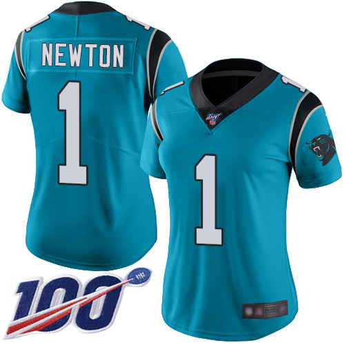 Nike Panthers #1 Cam Newton Blue Alternate Women's Stitched NFL