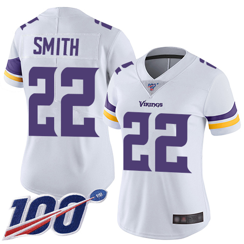 Nike Vikings #22 Harrison Smith White Women's Stitched NFL 100th