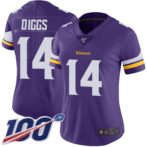 Nike Vikings #14 Stefon Diggs Purple Team Color Women's Stitched NFL