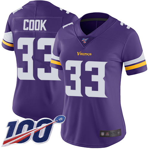 Nike Vikings #33 Dalvin Cook Purple Team Color Women's Stitched NFL