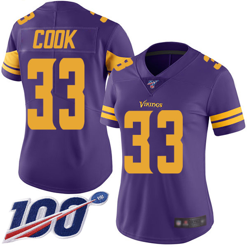 Nike Vikings #33 Dalvin Cook Purple Women's Stitched NFL Limited Rush