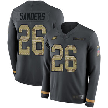 Eagles #26 Miles Sanders Anthracite Salute to Service Youth Stitched