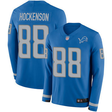 Lions #88 T.J. Hockenson Blue Team Color Youth Stitched Football Limited