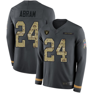 Raiders #24 Johnathan Abram Anthracite Salute to Service Youth Stitched