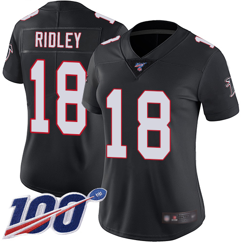 Nike Falcons #18 Calvin Ridley Black Alternate Women's Stitched NFL