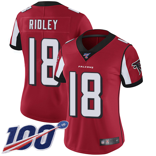 Nike Falcons #18 Calvin Ridley Red Team Color Women's Stitched NFL