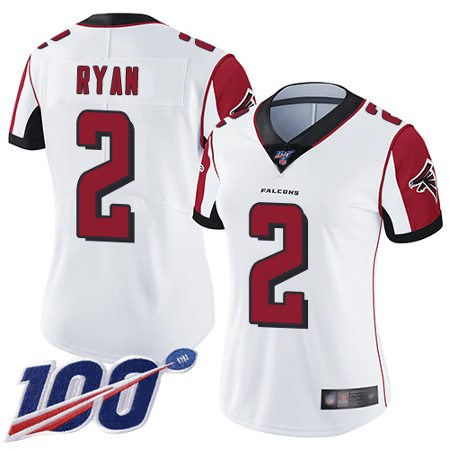 Nike Falcons #2 Matt Ryan White Women's Stitched NFL 100th
