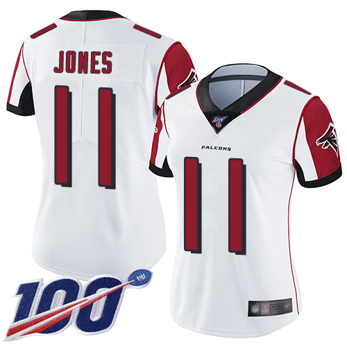 Nike Falcons #11 Julio Jones White Women's Stitched NFL 100th