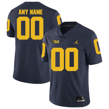 Women Michigan Wolverines Navy Men's Customized College Football Jersey
