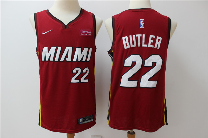 Heat #22 Jimmy Butler Red Nike Swingman Jerseys