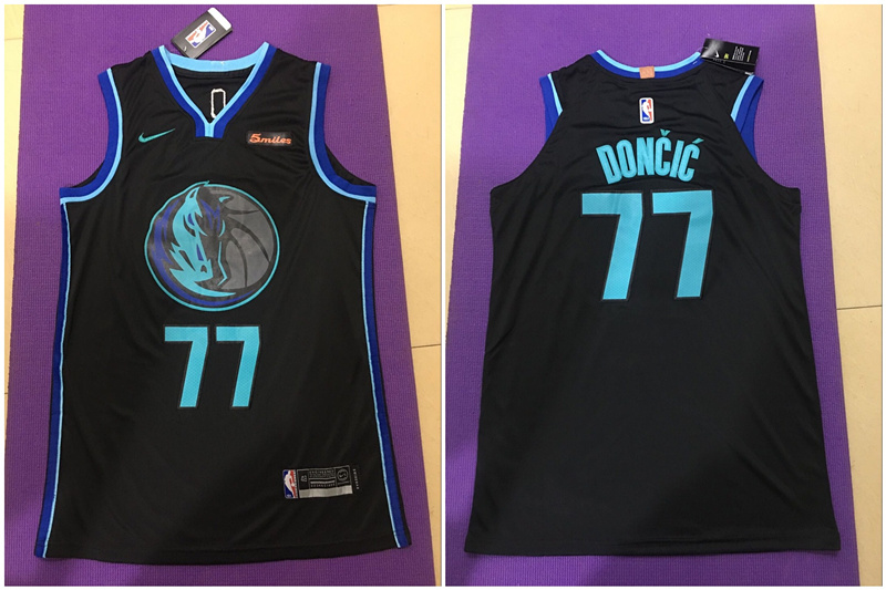 Mavericks #77 Luka Doncic Black City Edition Nike Authentic Jersey