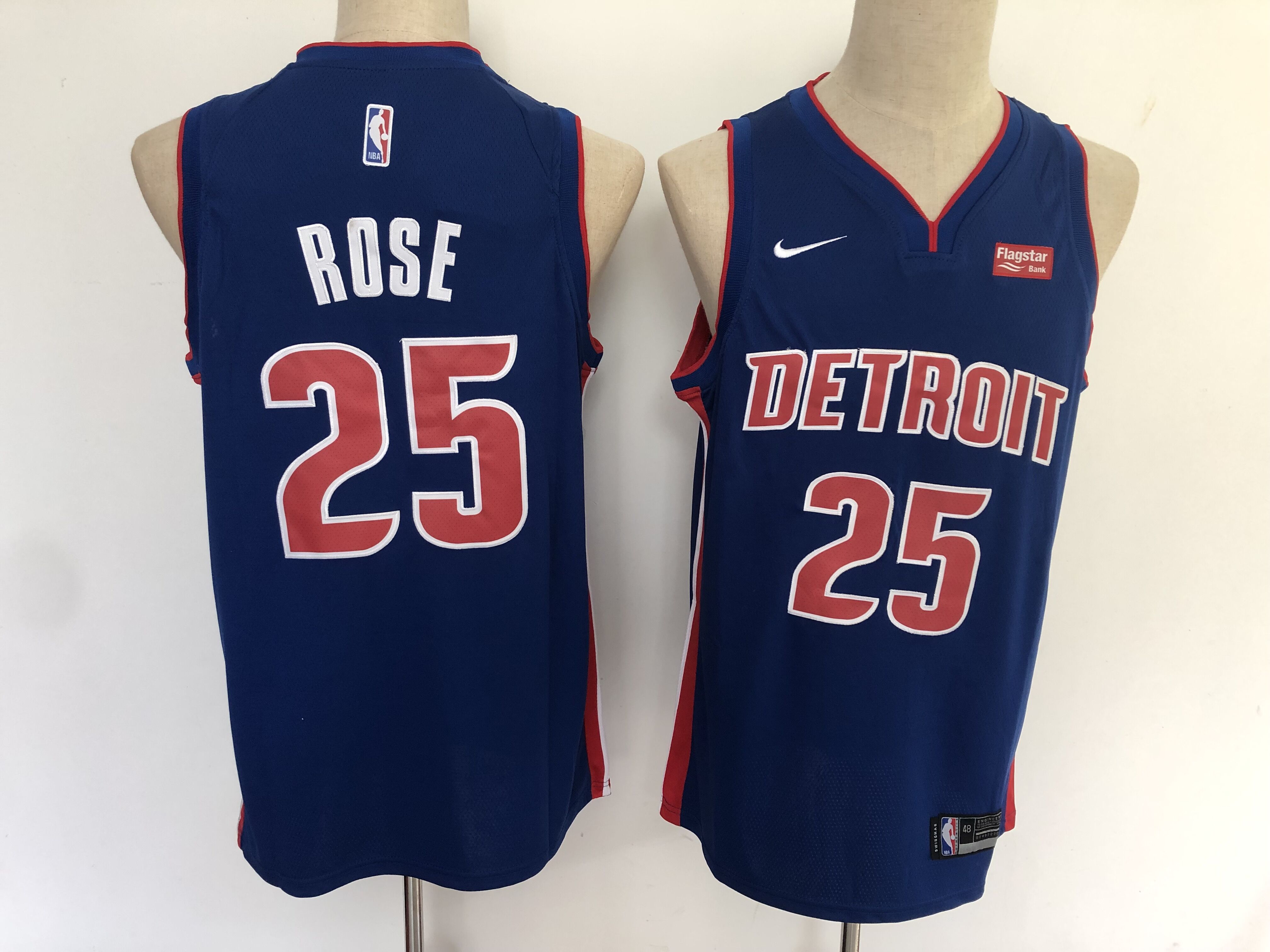 Pistons #25 Derrick Rose Navy Nike Swingman Jersey
