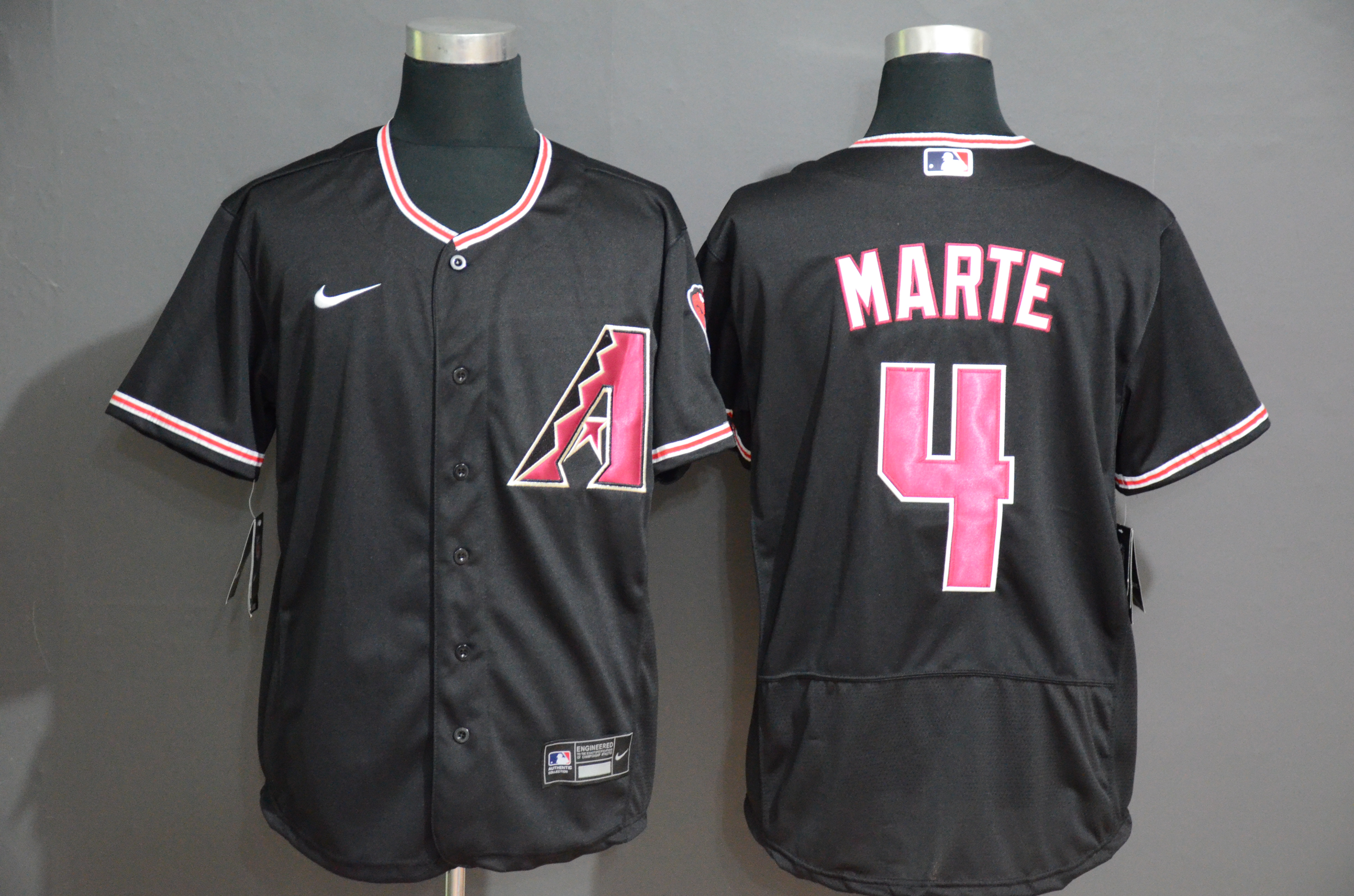 Diamondbacks #4 Ketel Marte Black Nike Flexbase Jersey