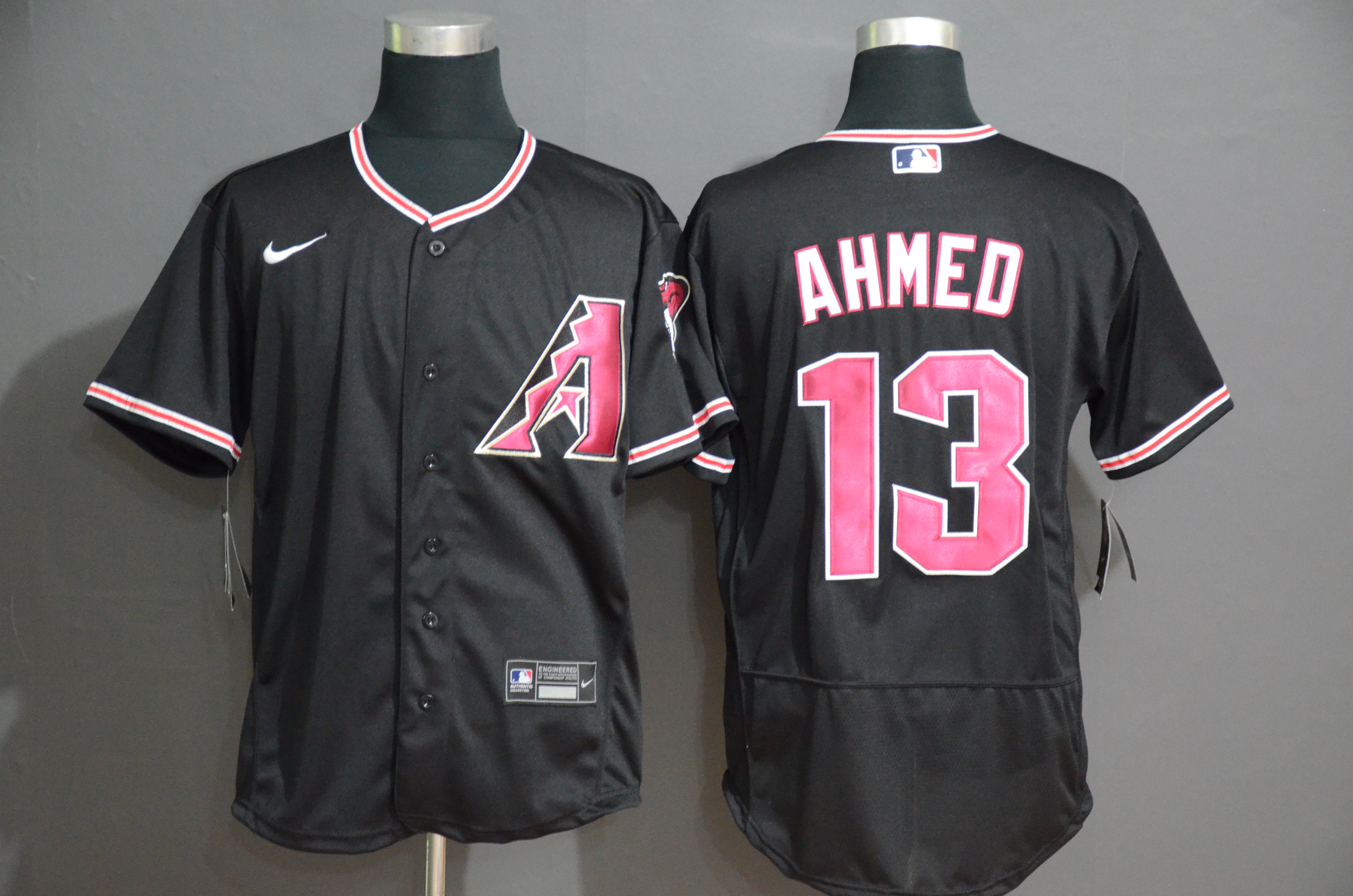 Diamondbacks #13 Nick Ahmed Black Nike Flexbase Jersey