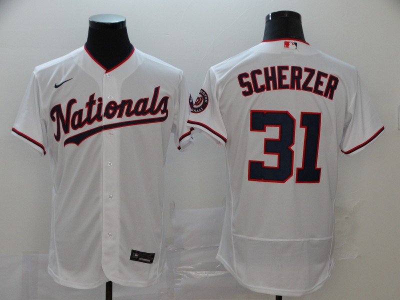 Nationals #31 Max Scherzer White Nike 2020 Flexbase Jersey